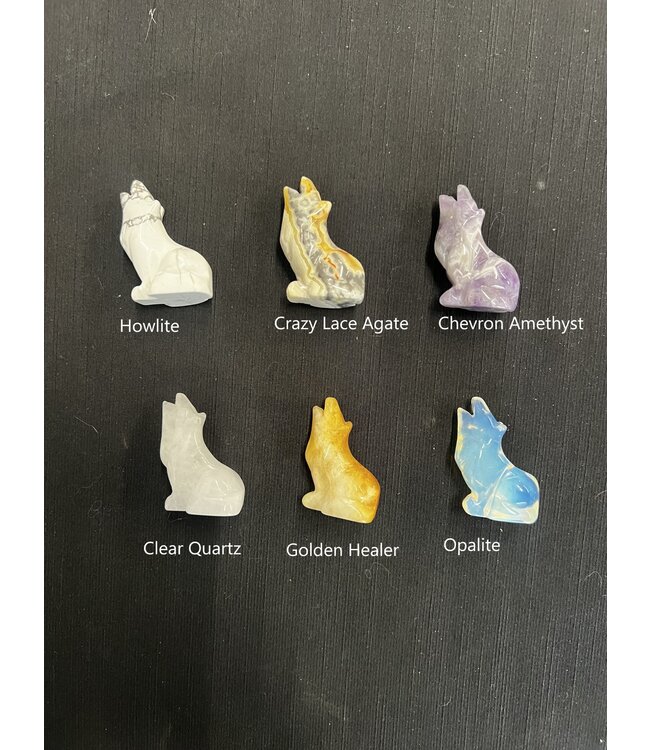 2" Wolf Carving, 8 types