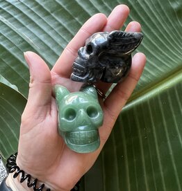 2" Skull with Wings Carving, 4 types