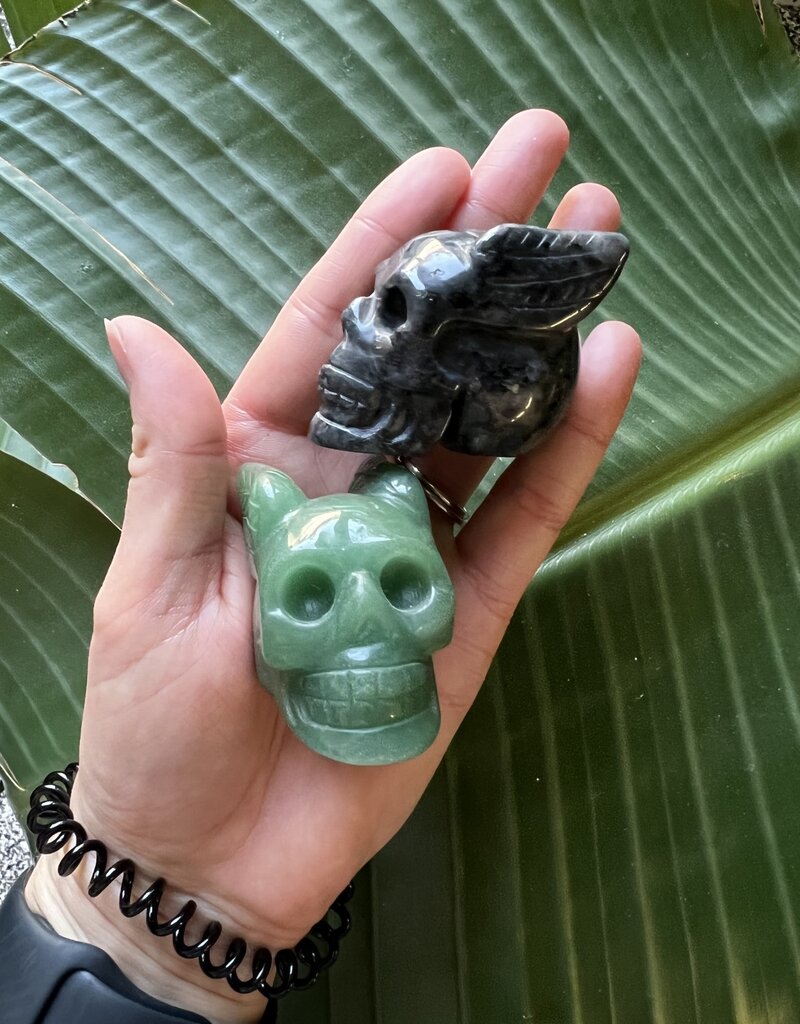 2" Skull with Wings Carving, 4 types