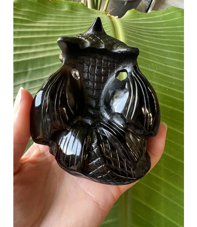 X-Large Toothless Carving, Black Obsidian