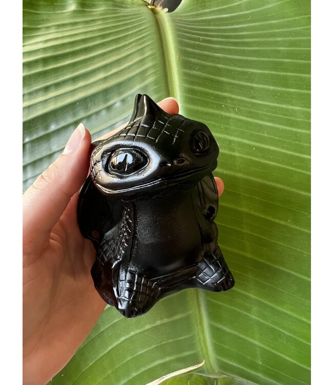 X-Large Toothless Carving, Black Obsidian