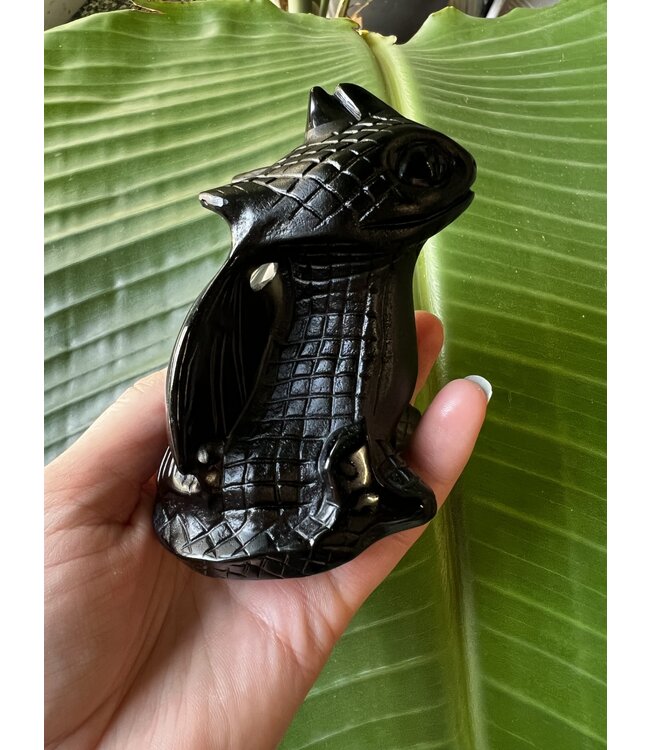 X-Large Toothless Carving, Black Obsidian