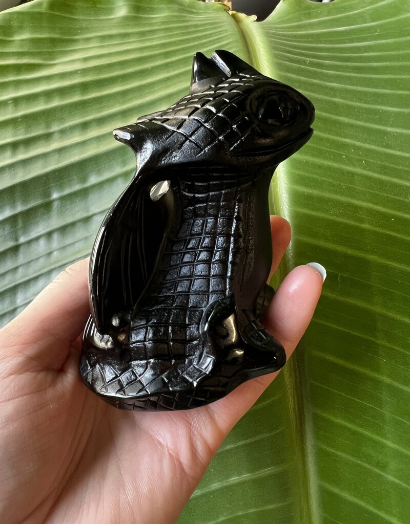 X-Large Toothless Carving, Black Obsidian