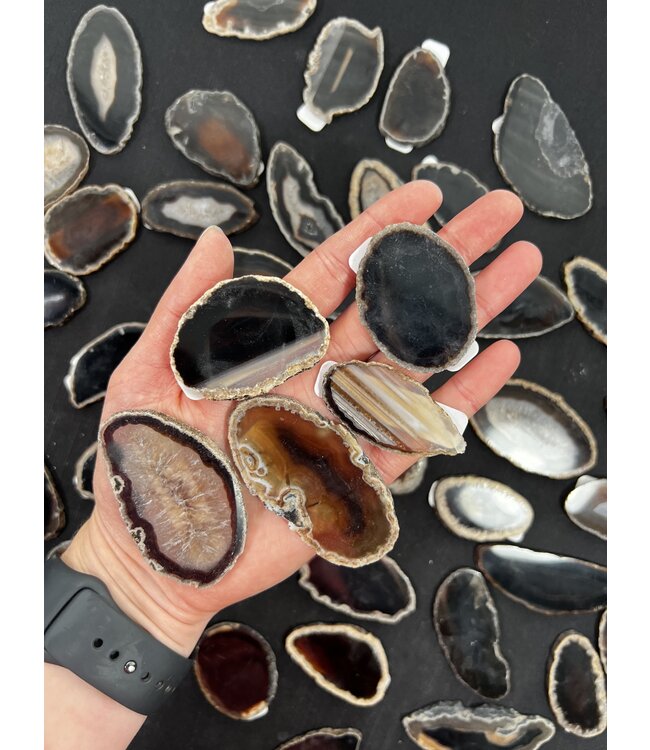 Agate Slice Size #0 Black/Brown *disc.*