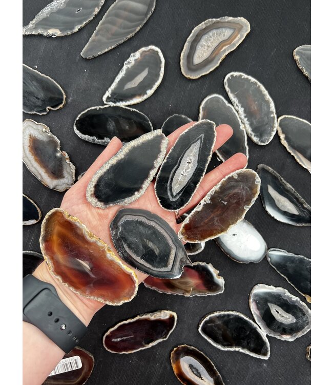 Agate Slice Size #1 Black/Brown *disc.*