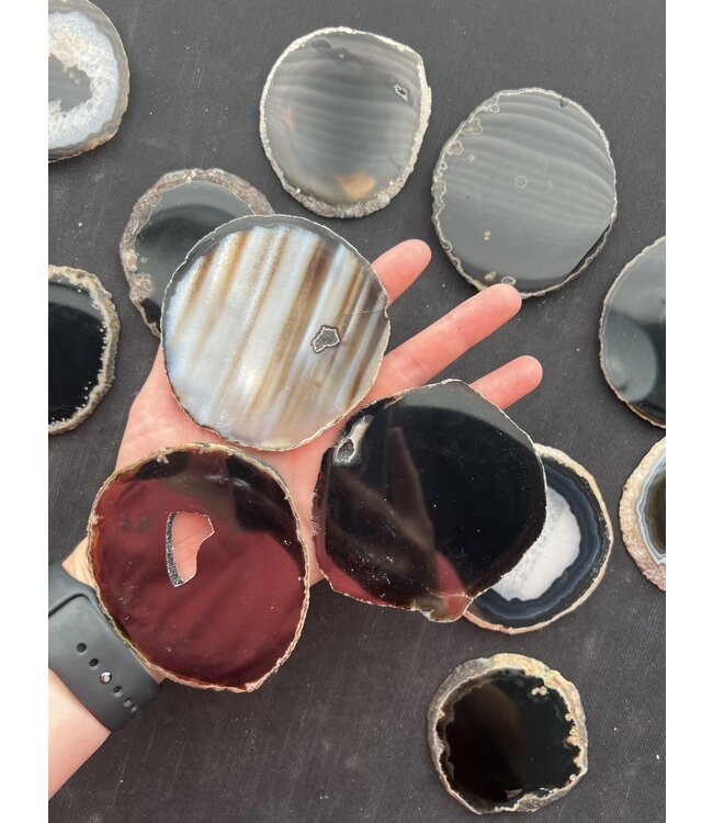 Agate Slice Size #2 Black/Brown