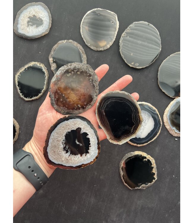 Agate Slice Size #2 Black/Brown