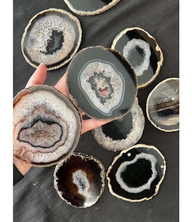 Agate Slice Size #4 Black/Brown