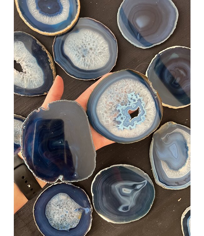 Agate Slice Size #4 Blue