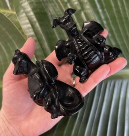 Black Obsidian Dragonite Carving, Pokémon Carving