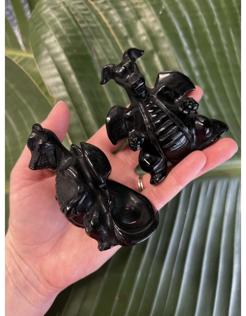 Black Obsidian Dragonite Carving
