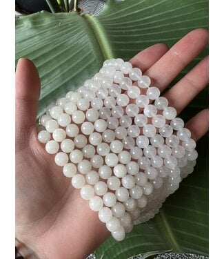 White Jade Beads Polished 15" Strand 4mm 6mm 8mm