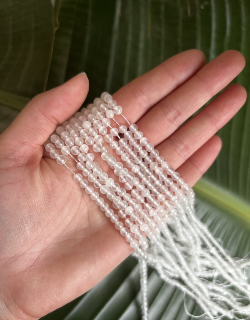 Selenite Beads Polished 15" Strand 4mm 6mm 8mm