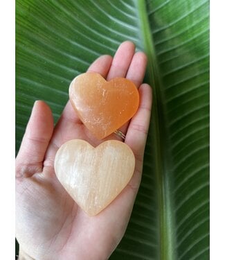 Orange Selenite Heart, 5cm