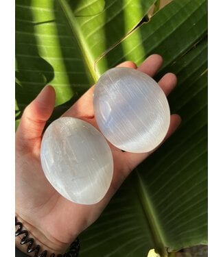 White Selenite Palm Stone, 5-7cm