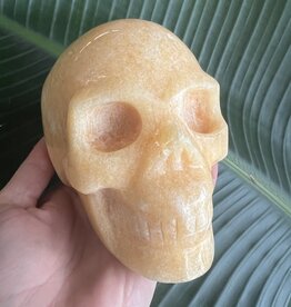 Large Orange Calcite Skull #1, 1350gr *disc*