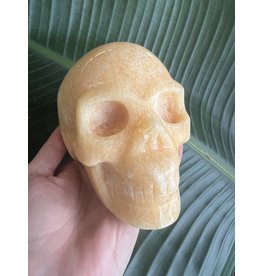 Large Orange Calcite Skull #1, 1350gr