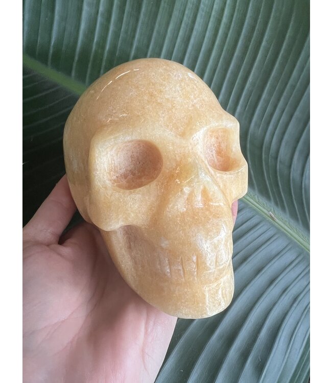Large Orange Calcite Skull #1, 1350gr *disc*