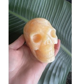 Large Orange Calcite Skull #2, 710gr