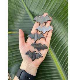 Silver Sheen Obsidian Bat Carving