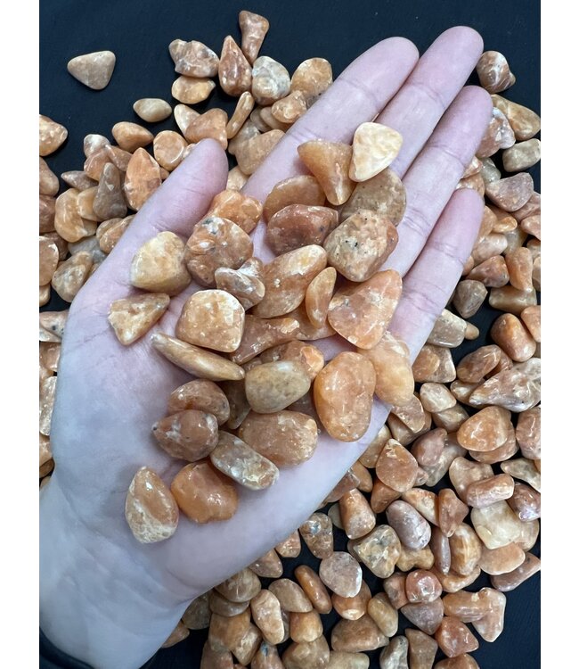 Orange Calcite Tumbled Stones; 1 sizes available, purchase bulk