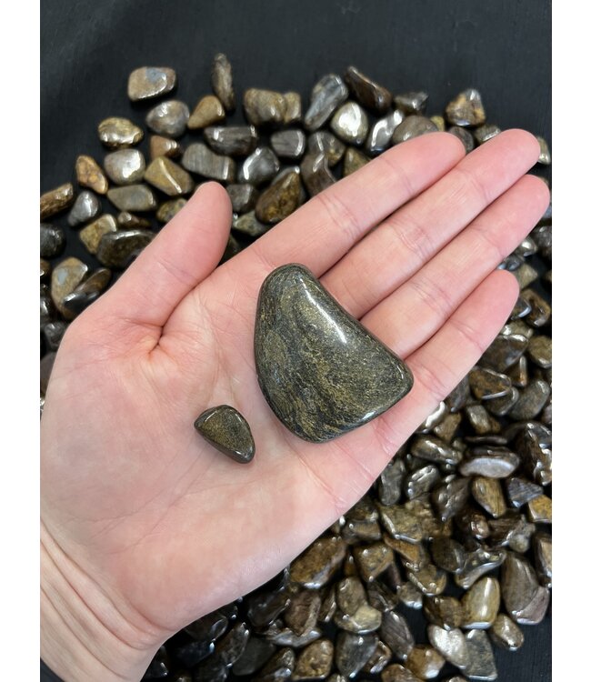 Bronzite Tumbled Stones, Grade A; 2 sizes available, purchase individual or bulk