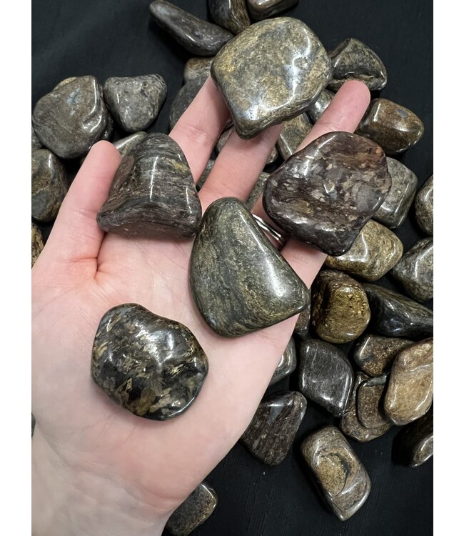 Bronzite Tumbled Stones, Grade A; 2 sizes available, purchase individual or bulk