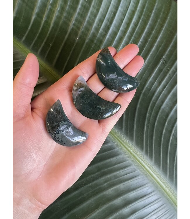 Moss Agate Moon, Size Baby [1-24gr]