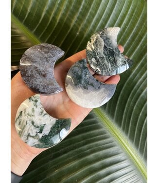 Moss Agate Moon, Size Small [75-99gr]