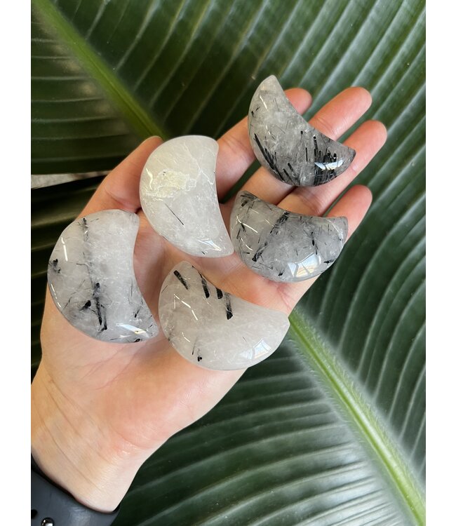 Tourmalinated Quartz Moon, Size XX-Small [25-49gr]