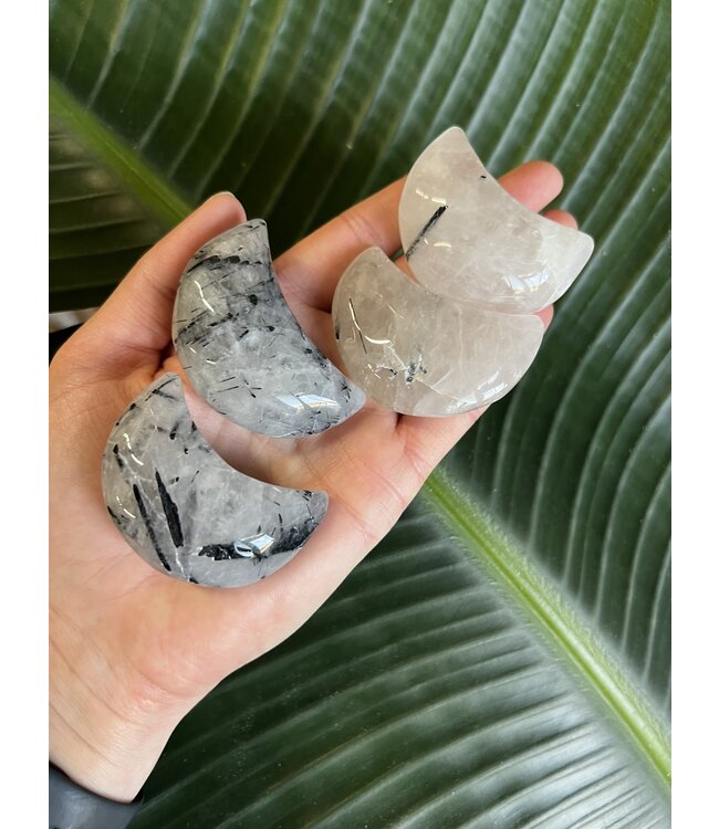 Tourmalinated Quartz Moon, Size X-Small [50-74gr]
