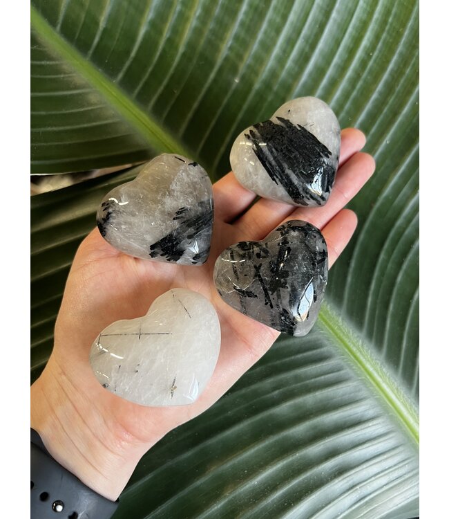 Tourmalinated Quartz Heart, Size Small [75-99gr]