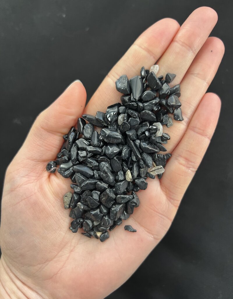 Black Tourmaline Chip Stones, Size 03 Chip