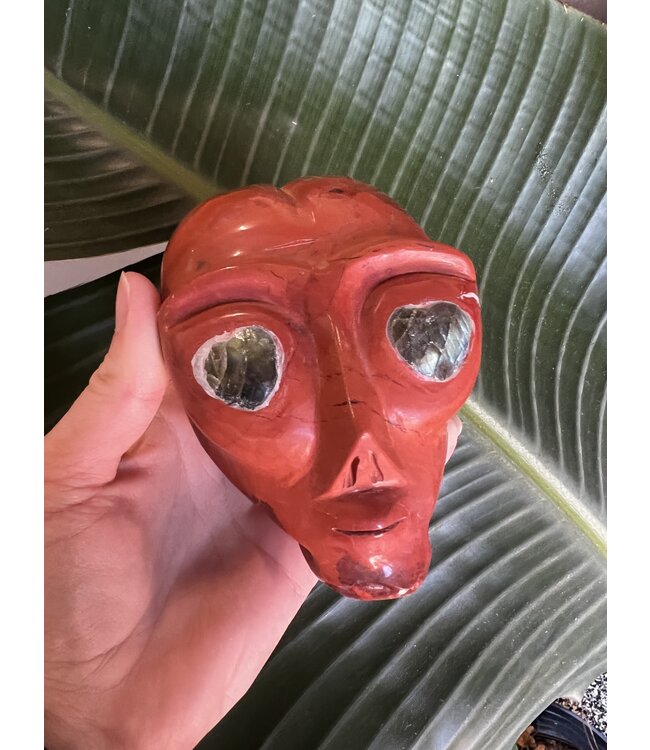 Large Red Jasper Alien Skull #1, 1118gr *disc.*