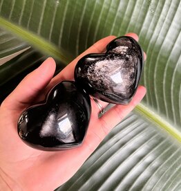 Silver Sheen Obsidian Heart, Size Large [125-149gr]