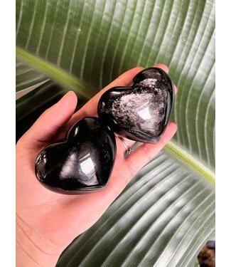 Silver Sheen Obsidian Heart, Size Large [125-149gr]