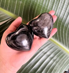 Silver Sheen Obsidian Heart, Size X-Large [150-174gr] *disc.*