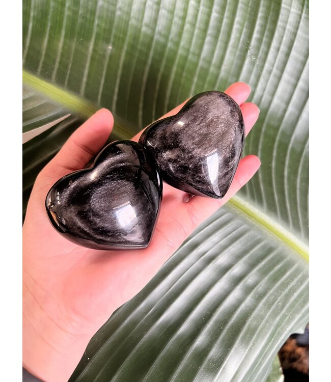 Silver Sheen Obsidian Heart, Size X-Large [150-174gr] *disc.*