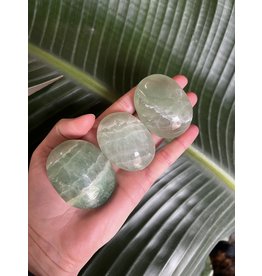 Green Fluorite Palm Stone, Size Small [75-99gr]