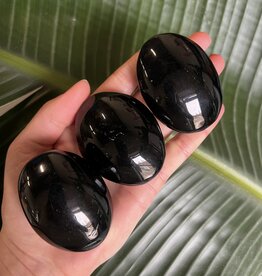 Black Obsidian Palm Stone, Size Small [75-99gr]