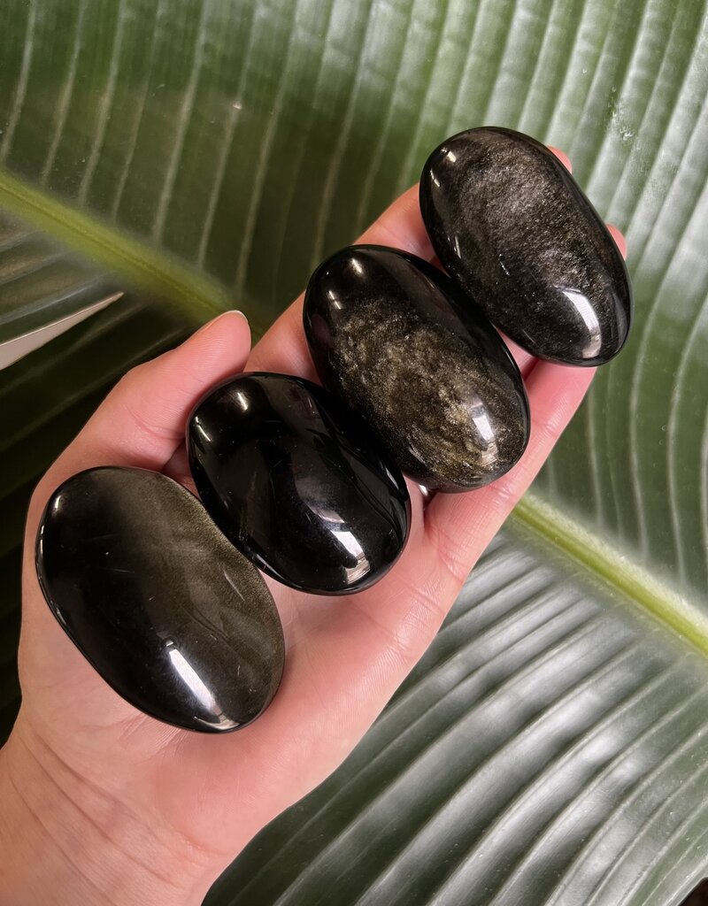 Gold Sheen Obsidian Palm Stone, Size X-Small [50-74gr]