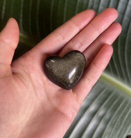 Gold Sheen Obsidian Heart, Size XX-Small [25-49gr]