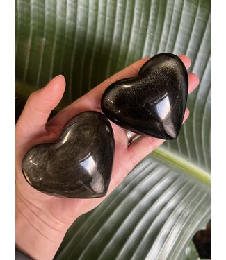 Gold Sheen Obsidian Heart, Size Large [125-149gr]