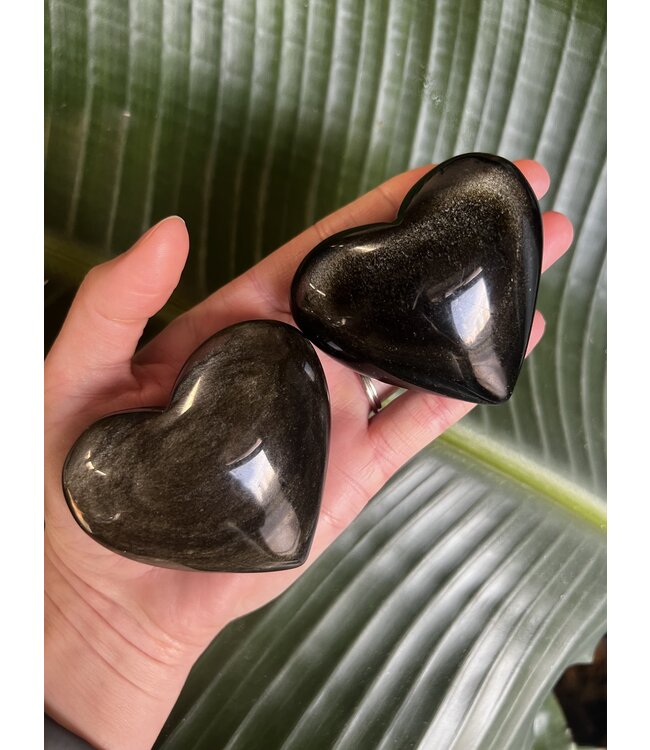 Gold Sheen Obsidian Heart, Size Large [125-149gr]