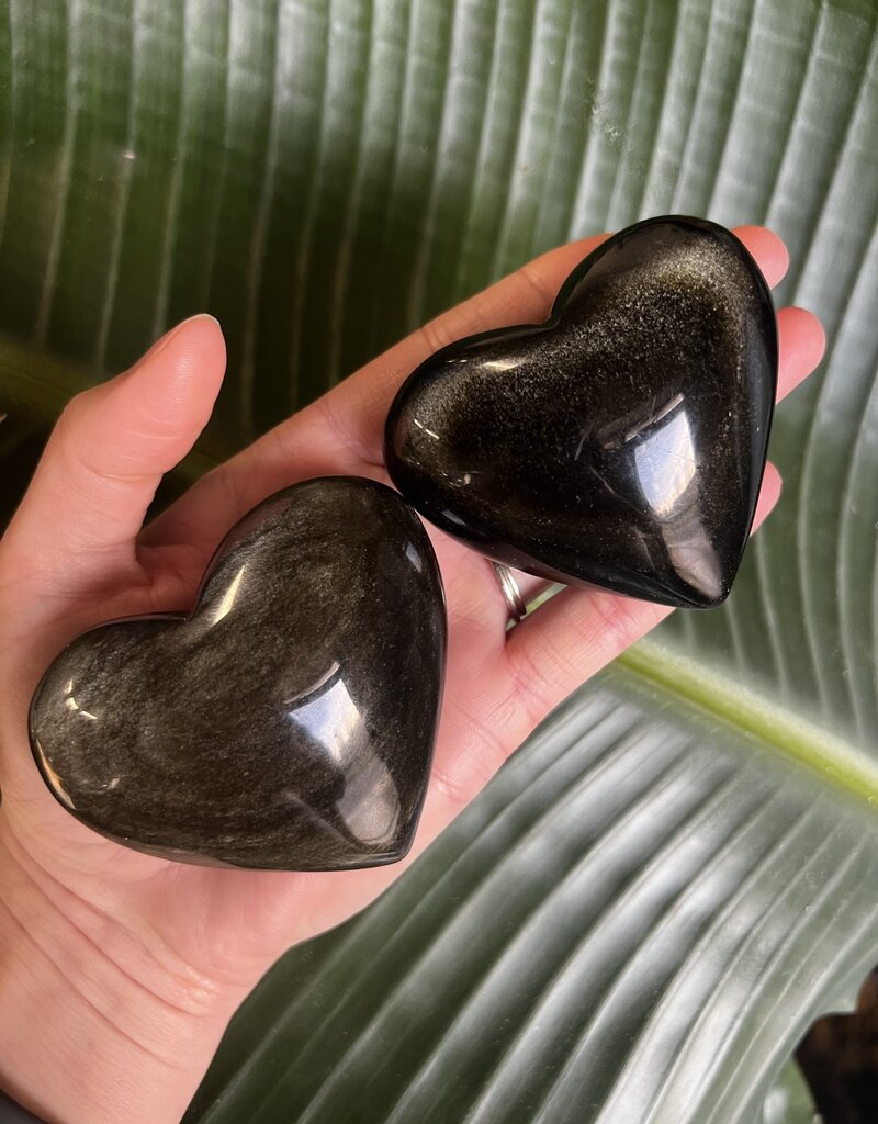 Gold Sheen Obsidian Heart, Size Large [125-149gr]