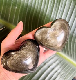 Gold Sheen Obsidian Heart, Size Jumbo [200-224gr]