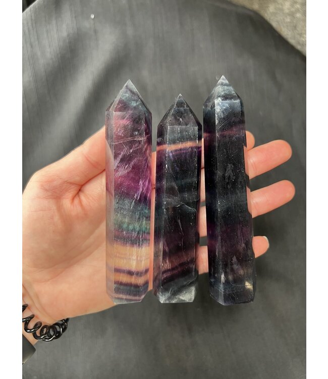 Rainbow Fluorite Point, Size XX-Large [125-149gr]