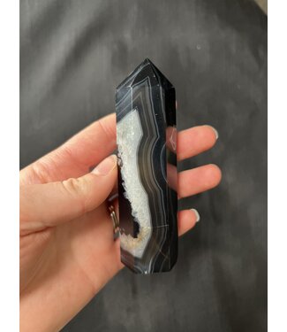 Banded Black Agate Point, Size XX-Large [125-149gr]