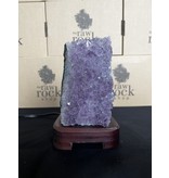 Amethyst Lamp with wood base #53, 1.52kg