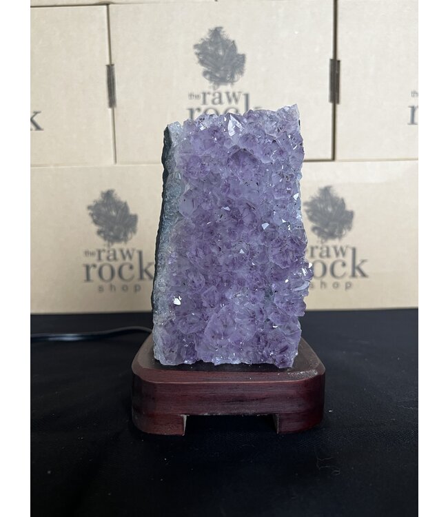 Amethyst Lamp with wood base #53, 1.52kg *disc.*